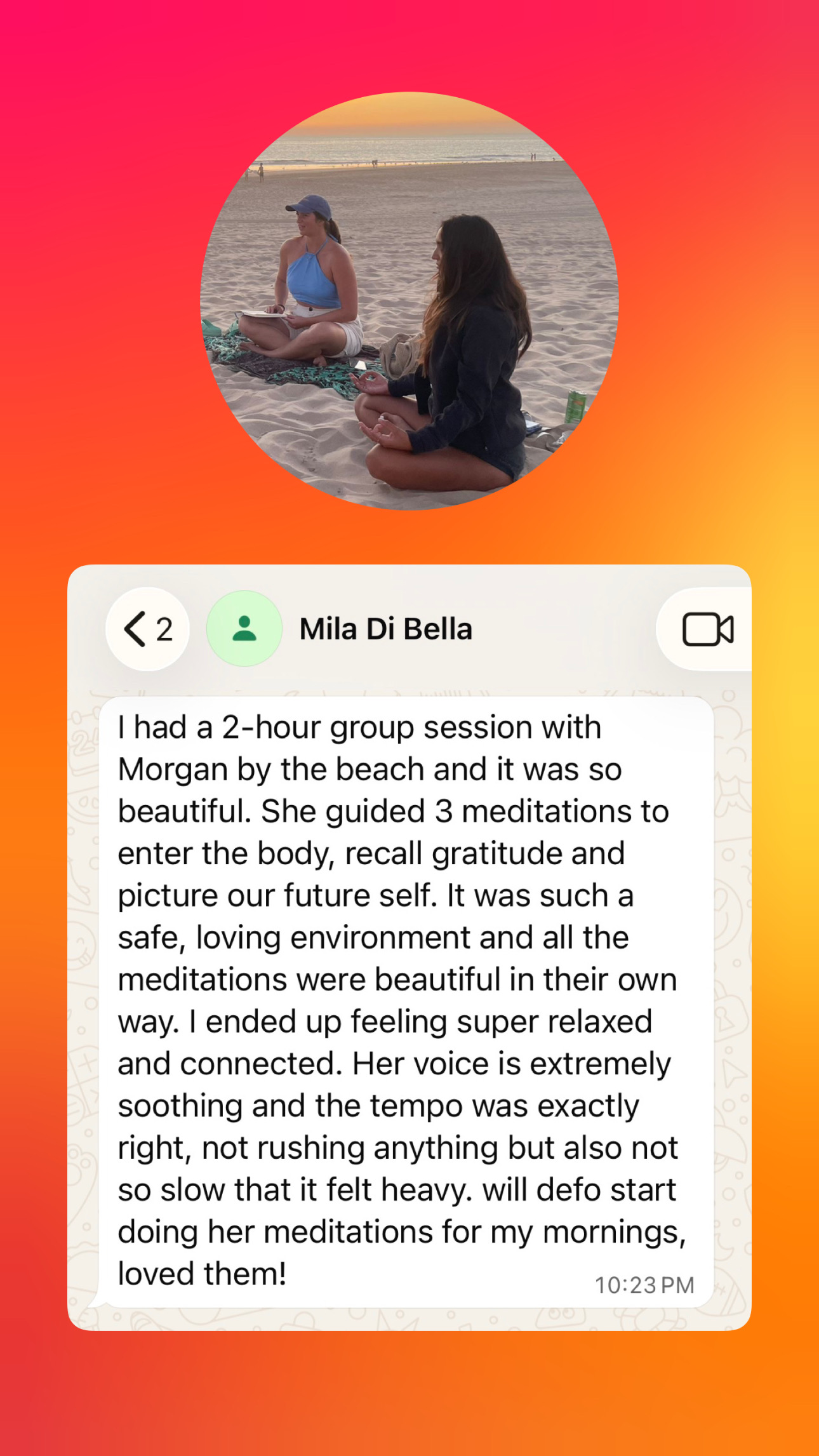 Client testimonial screenshot